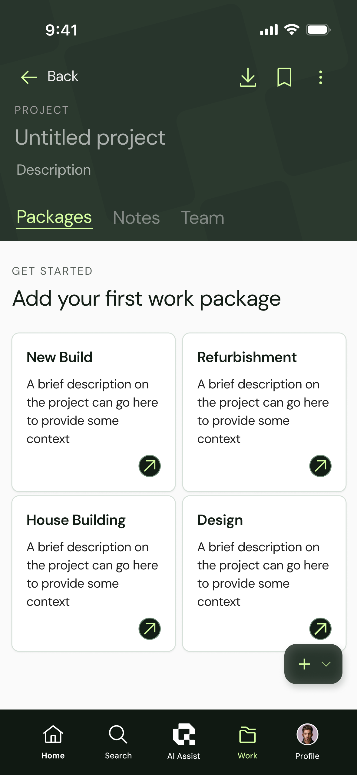 QualiT project overview screen
